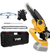 Mini Chainsaw for DeWalt 20V Max Battery, 6 Inch Cordless Chain Saw with Brushless Motor and Secu...