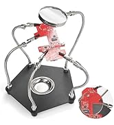 LXIANGN Helping Hands Soldering Station with 3X Magnifying Glass,Third Hand PCB Holder 4 Flexible...