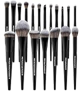Bueart Design 19Pcs Professional Grade Labeled Makeup Brushes Set, Large Foundation Powder Contou...