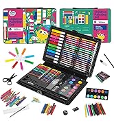 KIDDYCOLOR 109-Piece Deluxe Art Set for Kids, Painting &amp; Drawing Art Supplies in a Plastic Case w...