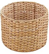 Aspen Creative 31602, Drum Spider Lamp Shade, Natural Banana Leaf, 12" Top x 12" Bottom x 9" Slan...