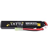TATTU 11.1V LiPo Airsoft Stick Battery,3S 1200mAh 25C Battery Pack for Airsoft Gun with Mini TMY ...
