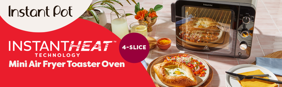 Instant heat 4 slice toaster oven with oven baked egg croissant