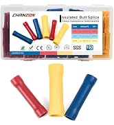 Chanzon UL Listed Butt Connectors Kit 10 12 14 16 18 22 AWG Gauge Assorted Splice Crimp Red Blue ...