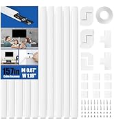 Delamu 157in Paintable Cord Cover Raceway Kit, Cable Concealer for TV on Wall, 10 X L15.7 W1.18 H...