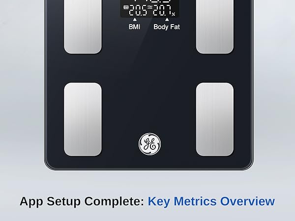 ge smart scale with BMI body fat on-scale display