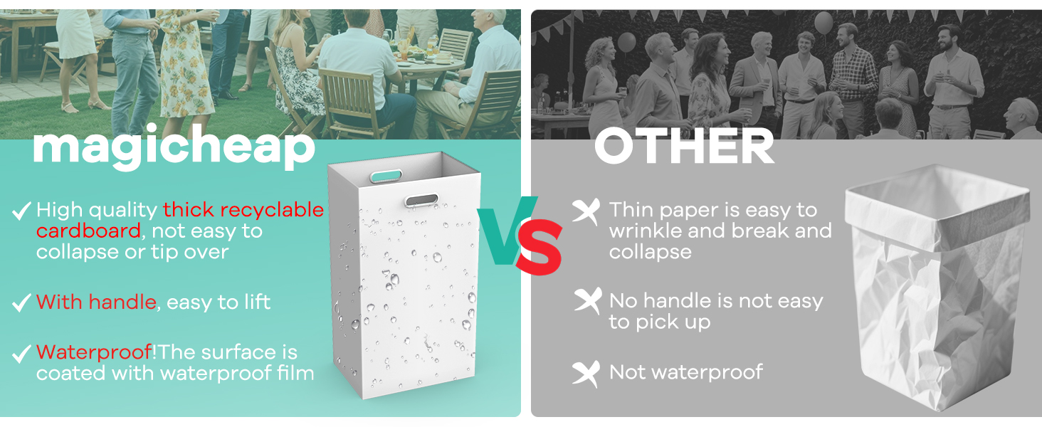 cardboard trash cans for events