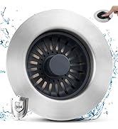 Hygie Rinse Kitchen Sink Drain Strainer 3-in-1 Stainless Steel Pop Up Sink Drain Stopper, Kitchen...