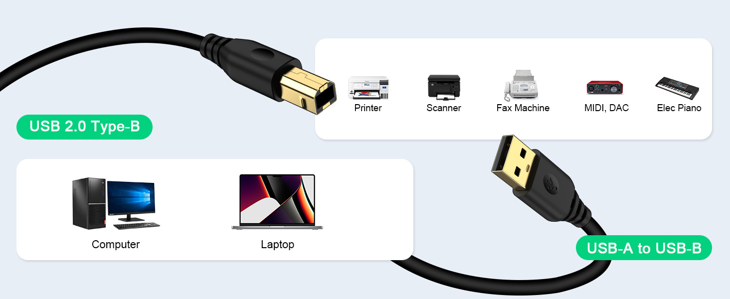 usb b to usb c printer cable midi cable midi to usb c printer usb cable usb type b printer cord 
