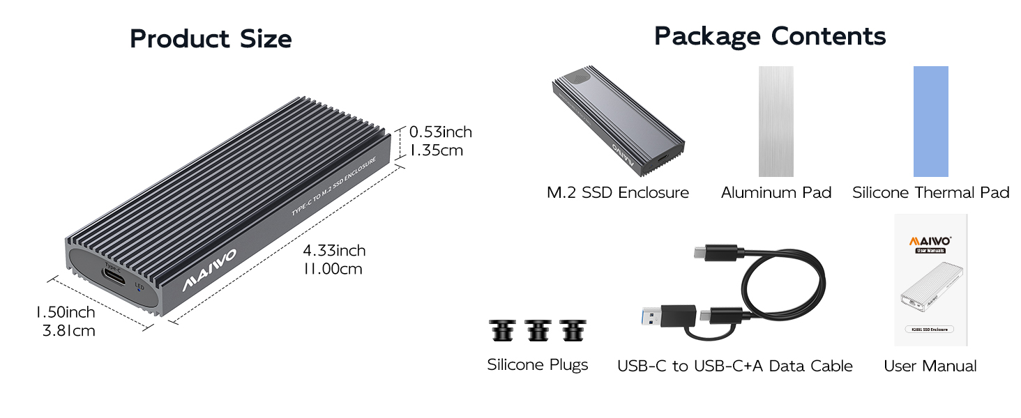 2230 NVMe 2262 SATA 2280 M.2 SSD enclosure TO USB C adapter caddy case shell housing reader