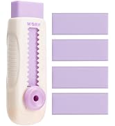 M&amp;G 4+1 Pack Sliding Retractable Pencil Eraser, Push Pull Eraser with Plastic Sleeve for Students...