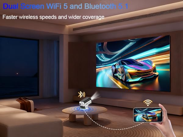 WiFi and Bluetooth projector