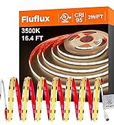 3500K COB LED tape light 16.4ft, 5m spool, 5W/FT, 389 lumens/ft, CRI 95, 24Volt, UL Listed, Cuttable