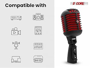 RTRO MIC CH BLK-RED