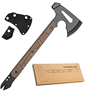 17.5in Full Tang Camping Axe Tomahawk with Nylon Sheath, Tactical and Survival Hatchet with Hamme...