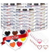 ARTLYMERS 8 Colors Heart Watercolor Paint Set, 24 Pack Washable Valentines Water Color Paint Sets...