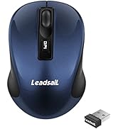 LeadsaiL Wireless Computer Mouse, 2.4G Portable Slim Cordless Mouse Less Noise for Laptop Optical...
