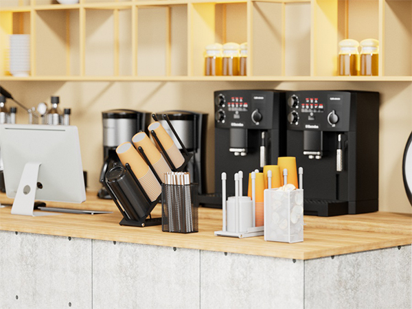 plastic and paper cup holder