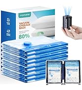 MONVANE Vacuum Storage Bag, 8Packs Small Space Saver Bag, Vacuum Sealer Bags for Carry-on, Dorm, ...
