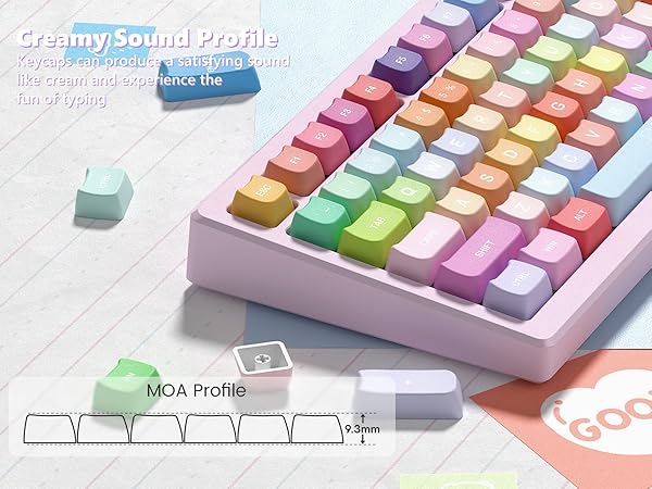 keycaps pbt Keyboard Keycaps 60 65 75 100 Percent, MOA Profile Cat Cute Keycap