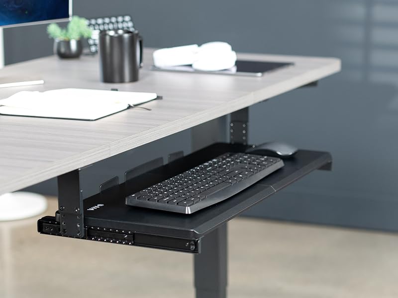 under desk mounted keyboard tray