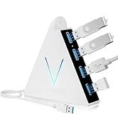 JoyReken USB 3.0 Hub,4 Port USB Hub Tower,2ft Cable USB Splitter for Laptop,PC, PS4,PS5,Xbox,Mous...