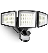 Lepro LED Security Lights, Outdoor Motion Sensor Light, Flood Lights with 3 Adjustable Heads, 270...