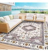 LuxStep Indoor-Outdoor Area Rug 8x10 Ft Washable Outside Rug Outdoor Carpet Large Floor Mat for B...