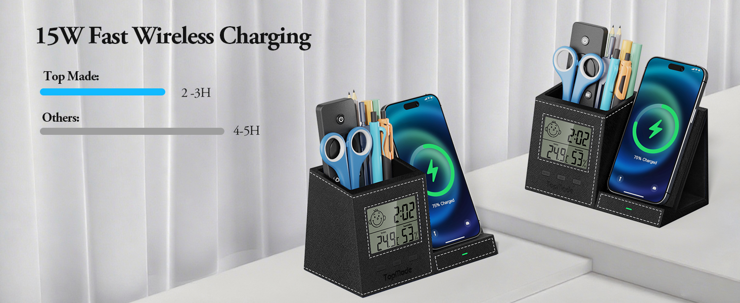 office desk organizer with phone charger