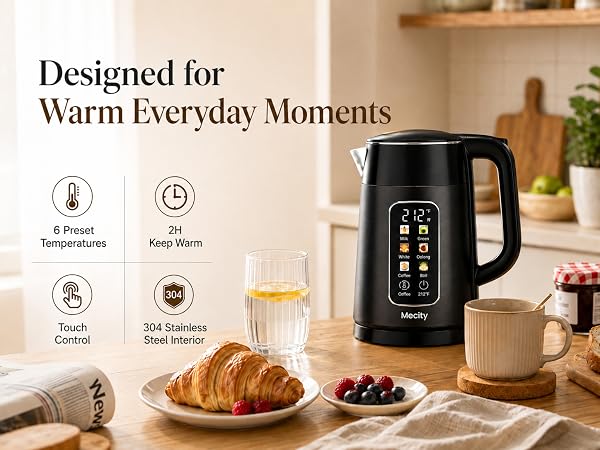1.7 L Touch Screen Electric Kettle with Temperature Control