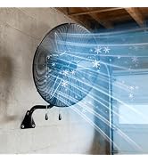 KEGIAN 26 Inch Wall Mount Fan, 9200 CFM High Velocity Oscillating Fan with 3 Speeds, Adjustable T...