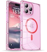 IAIYOXI Rectangle Edge Magnetic Clear Case for iPhone 16 Pro Max, Compatible with MagSafe, Full C...