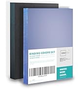 Binditek 200 Pack Binding Covers and Backs Set, 8.5 x 11 Inches, 100 Clear PVC (8Mil), 100 Sand-T...