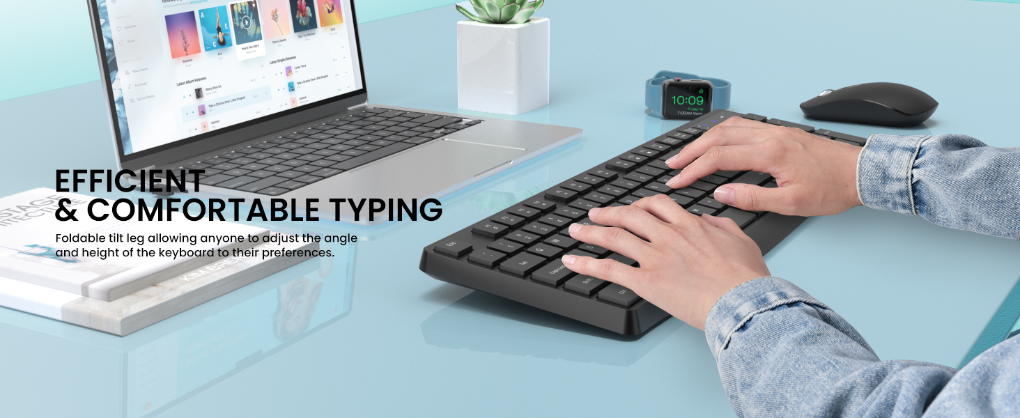 Comfortable typing ergonomic keyboard and mouse wireless combo