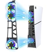 Applicable to PS5 Pro/Slim, Automatic Temperature-Controlled Cooling Fan with RGB Lighting,Effici...