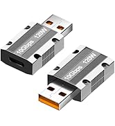 WLGQ 10Gbps USB C Female to USB Male Adapter, Zinc Alloy Double-Sided USB A to Type C Adapter wit...