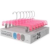 Sharpty Pants &amp; Skirt Hangers with Adjustable Metal Clips - Durable Space Saving Closet Hanger fo...