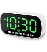 Small Digital Alarm Clocks for Bedrooms, 5 Levels Brightness Dual Alarm 12/24Hr and Snooze Simple...