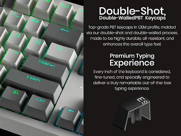Tecware Phantom Plus Elite 87 mechanical keyboard PBT keycaps RGB gaming keyboard