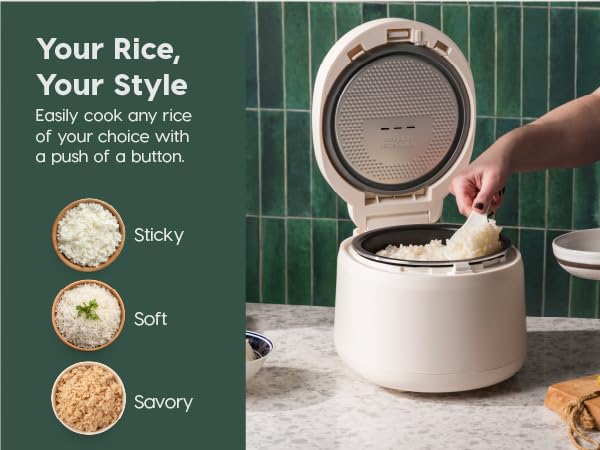 IRIS USA Micom Japanese Rice Cooker, 3-Cup Uncooked/6-Cup Cooked, Fuzzy Logic Kitchen Appliance