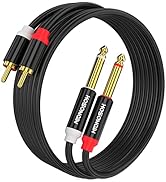 HOSONGIN RCCAA 1/4 inch Cable 6.6 Feet,Dual 1/4 inch TS to Dual Stereo Audio Interconnect Cable, ...