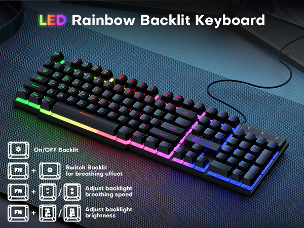 104 wired gaming keyboard