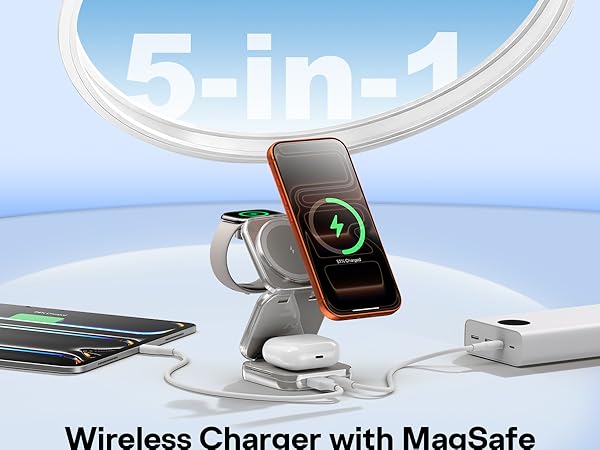 AC ISLAND W7 Flip 5 in 1 Charging Station for MagSafe