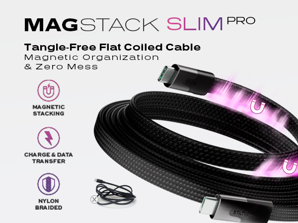 magstack statik magtame anti-tangle tangle-free magnetic charging cable iphone usb c usbc usb-c