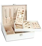 GUKA Jewelry Box Organizer for Women Girls 2 Layers Display Storage case Jewelry Holder for Earri...