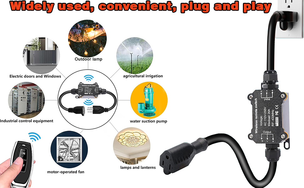 AC110V Waterproof Remote Control Power Switch