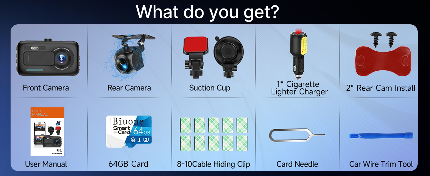 dashcam front and rear camera