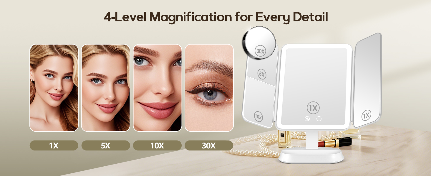 magnifying mirror with light