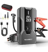WANBILU Emergency Portable Jump Starter with Air Compressor - 3000A 150PSI for Cars, Trucks &amp; SUV...