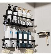 Veken Shower Caddy 3-Pack, Advanced Rustproof Design, No Drilling Adhesive Shelves, Rack with Soa...